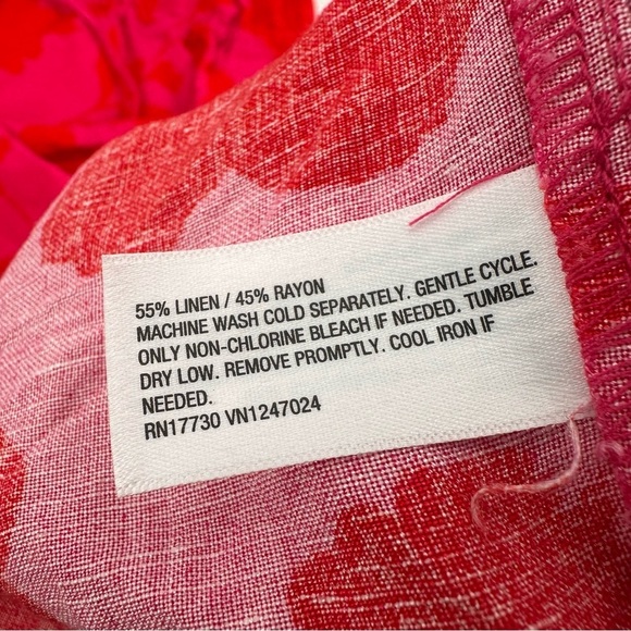 Kate Spade x Target Women's Classic Rose Linen Long Sleeve Maxi Dress sz Medium - Picture 4 of 5